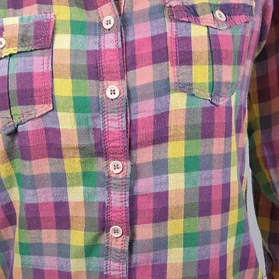 Vintage multicolored plaid shirt – Jennyfer – Size S (US 4)