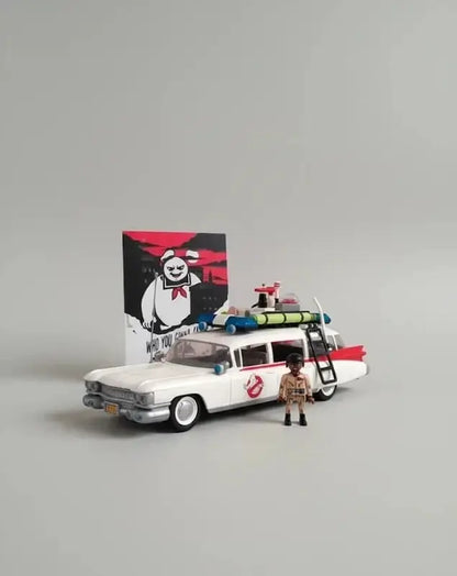 Ghostbusters - Ecto-1 Vehicle + Winston & Janine Figures - Vintage Collector Toy