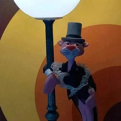 Rare vintage 70s pink panther novelty table lamp Nuova Linea Zero