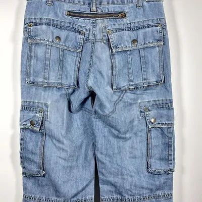 MIM Fluid Lightweight Denim Cargo Pants – Y2K / Streetwear Style – Size 34
