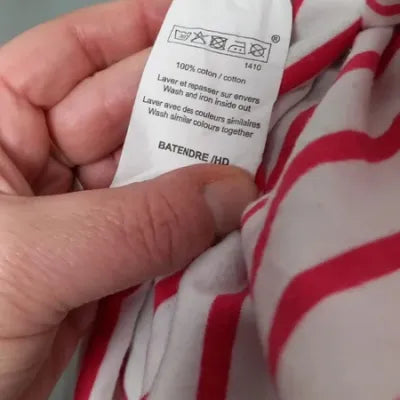 Marinière Terre de Marins – Blanc & Rouge Corail – Écusson Brodé – Taille XL