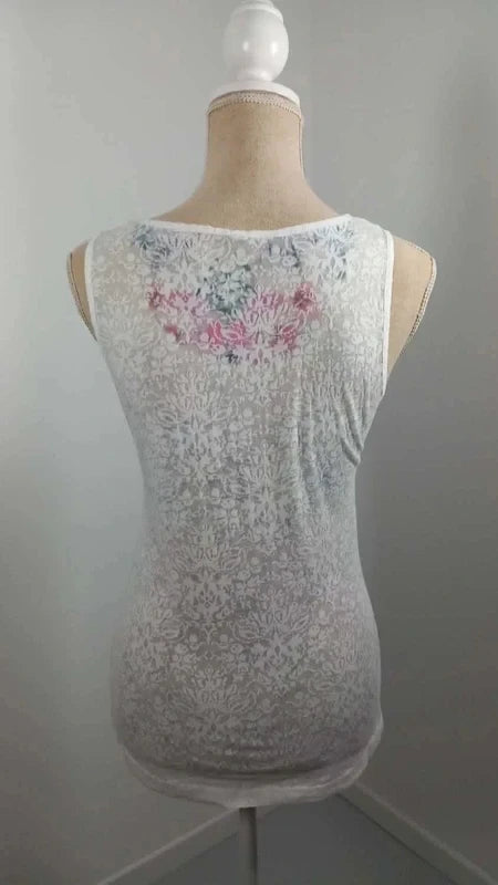 Romantic Floral Cami Top - Size M/L (UK 12/14) - Floral Print & Lace